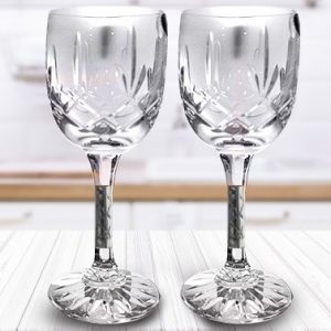 Pure Crystal Wine Glass Set (with pewter finish)
