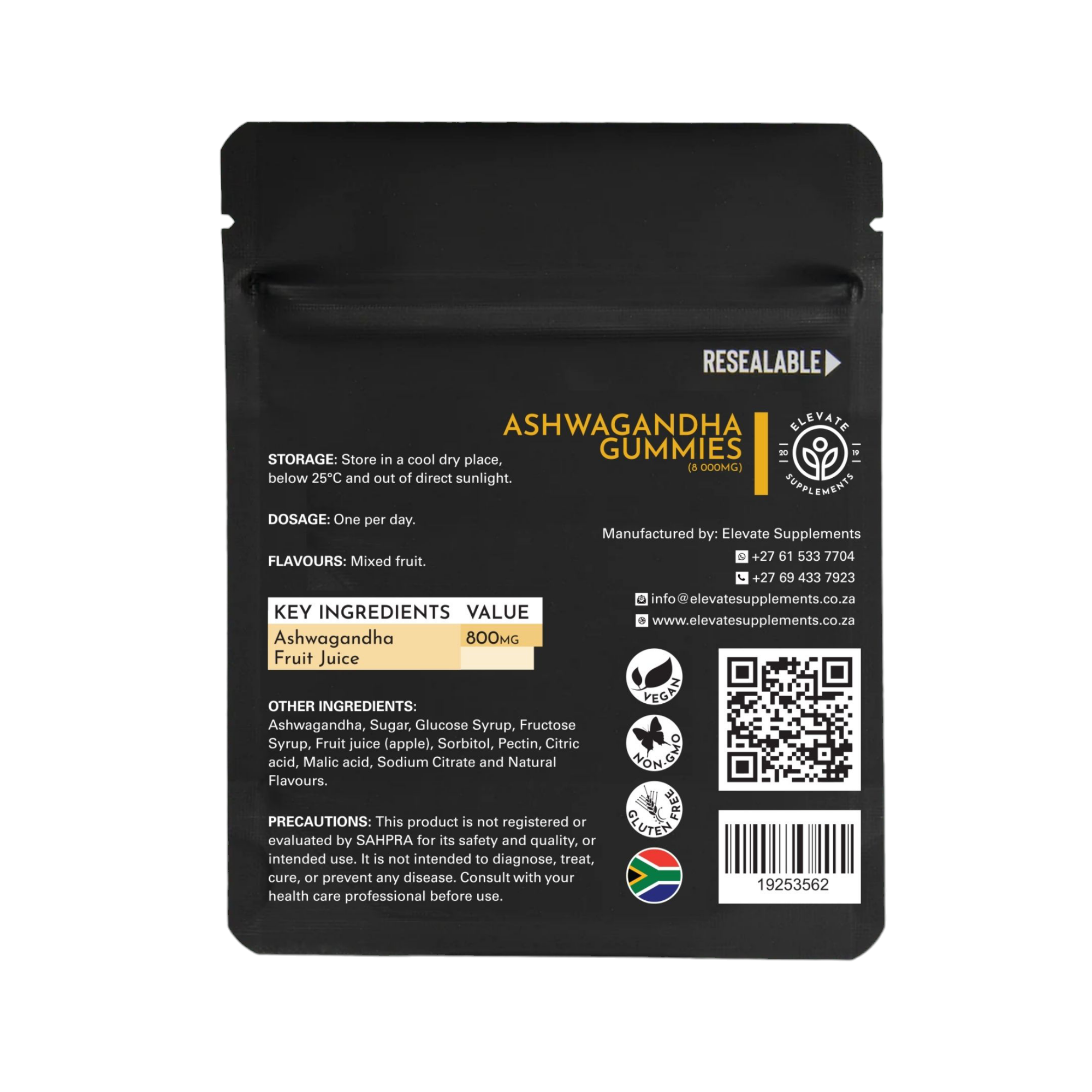 Gummies Ashwagandha Végétaliens - 30/60 Comprimés, Anti-stress Et Soutien Immunitaire